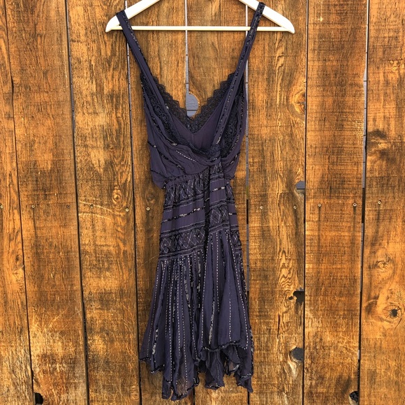 Free People Ode To Shimmer Dress in Sapphire - Picture 13 of 16